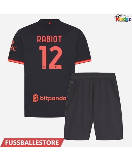 Günstige AC Milan Adrien Rabiot #12 3rd trikot Kinder 2026-27 Kurzarm (+ Kurze Hosen)